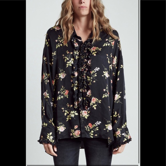 R13 drop neck tuxedo shirt. SIZE XS - Picture 1 of 15